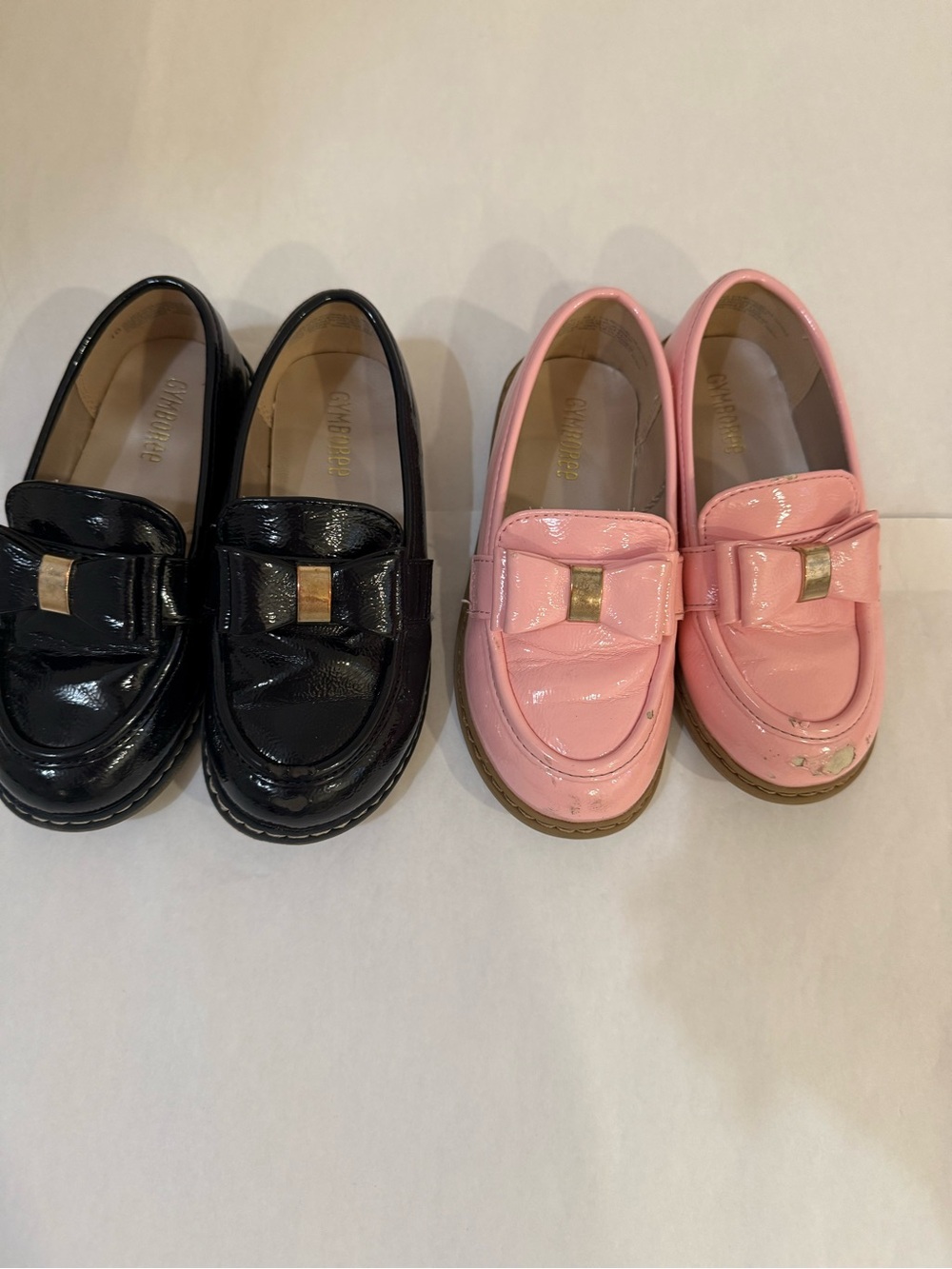 Gymboree Pink & Navy Bow Loafers